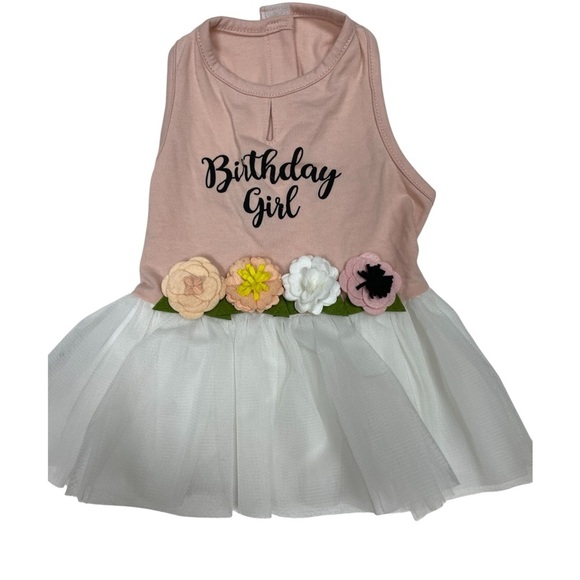 Birthday dog  Pink and White Dress with tutu. - Picture 1 of 2